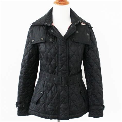 burberry black diamond jacket|Burberry finsbridge belted quilted jacket.